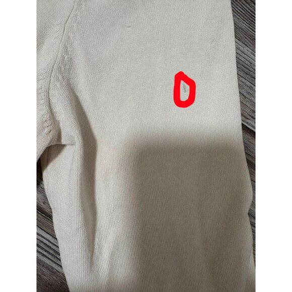 New York & Co Cardigan M Cream Silk Blend Button Front Business Casual - Picture 6 of 7